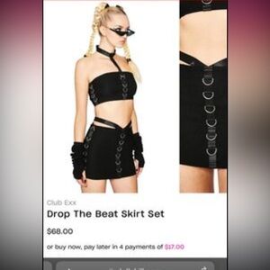 Dollskill rave skirt and top set